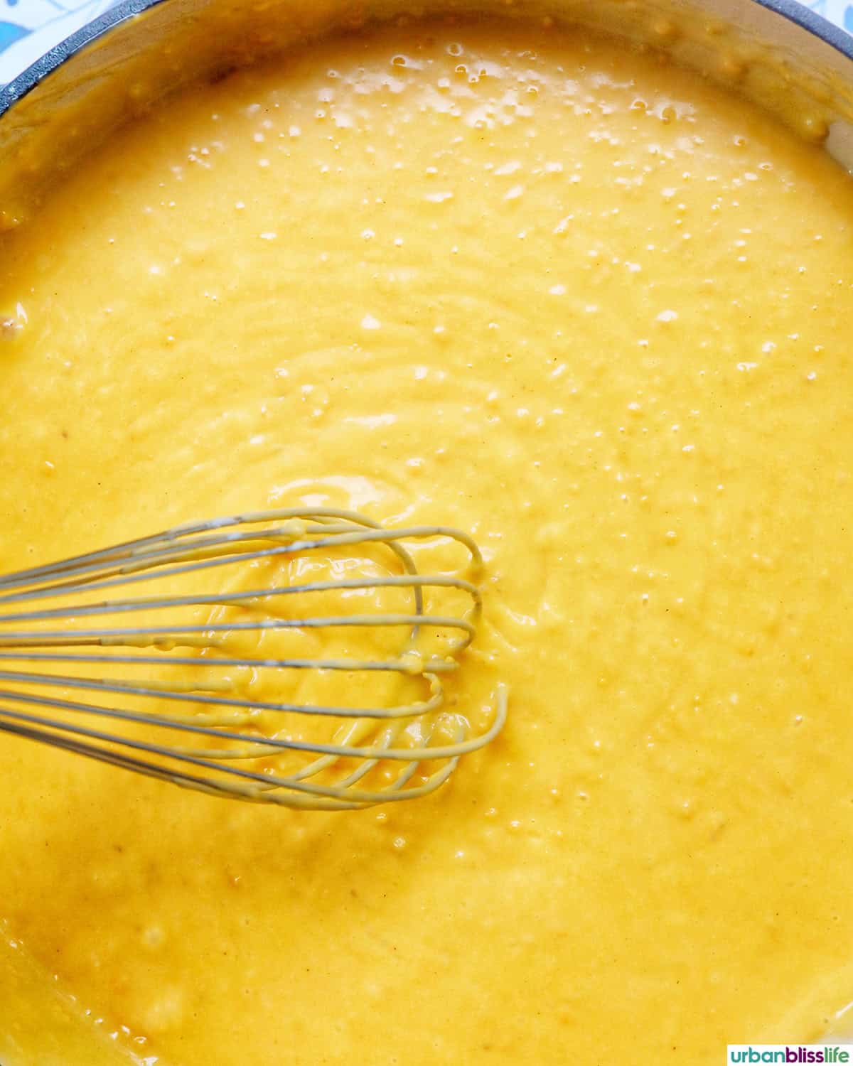 melted cheese in a pan.