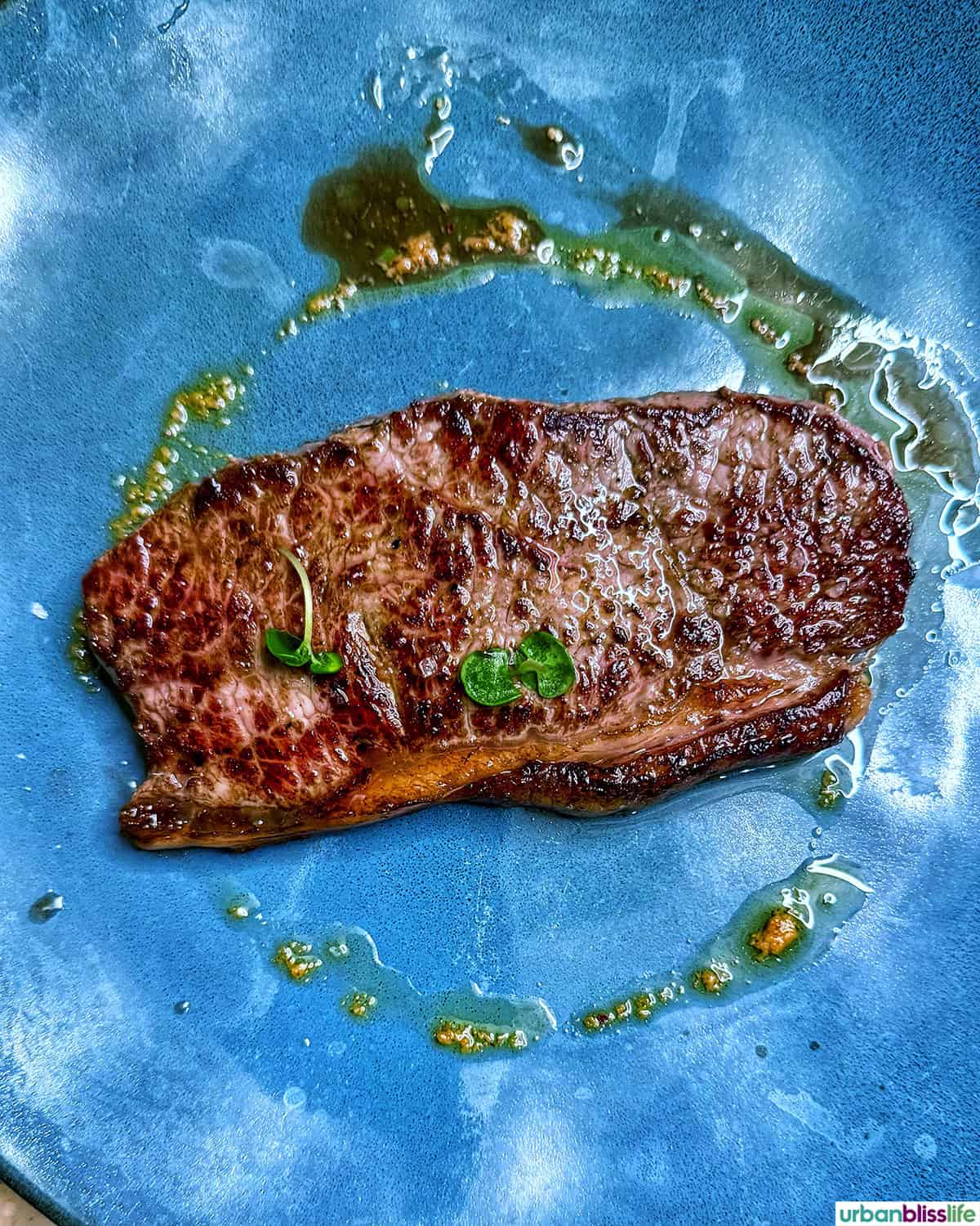 bavette steak at angus & bacchus restaurant in montpellier, france