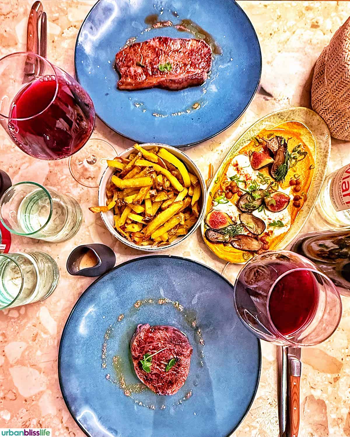 steaks at angus & bacchus restaurant in montpellier, france