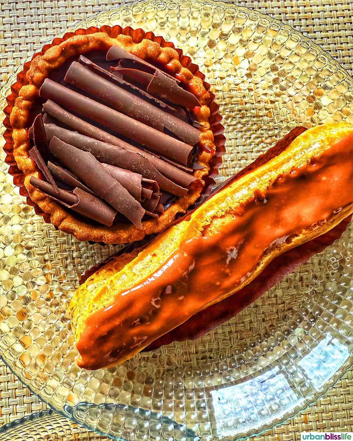 chocolate pastries at boulangerie banette in bergerac, france