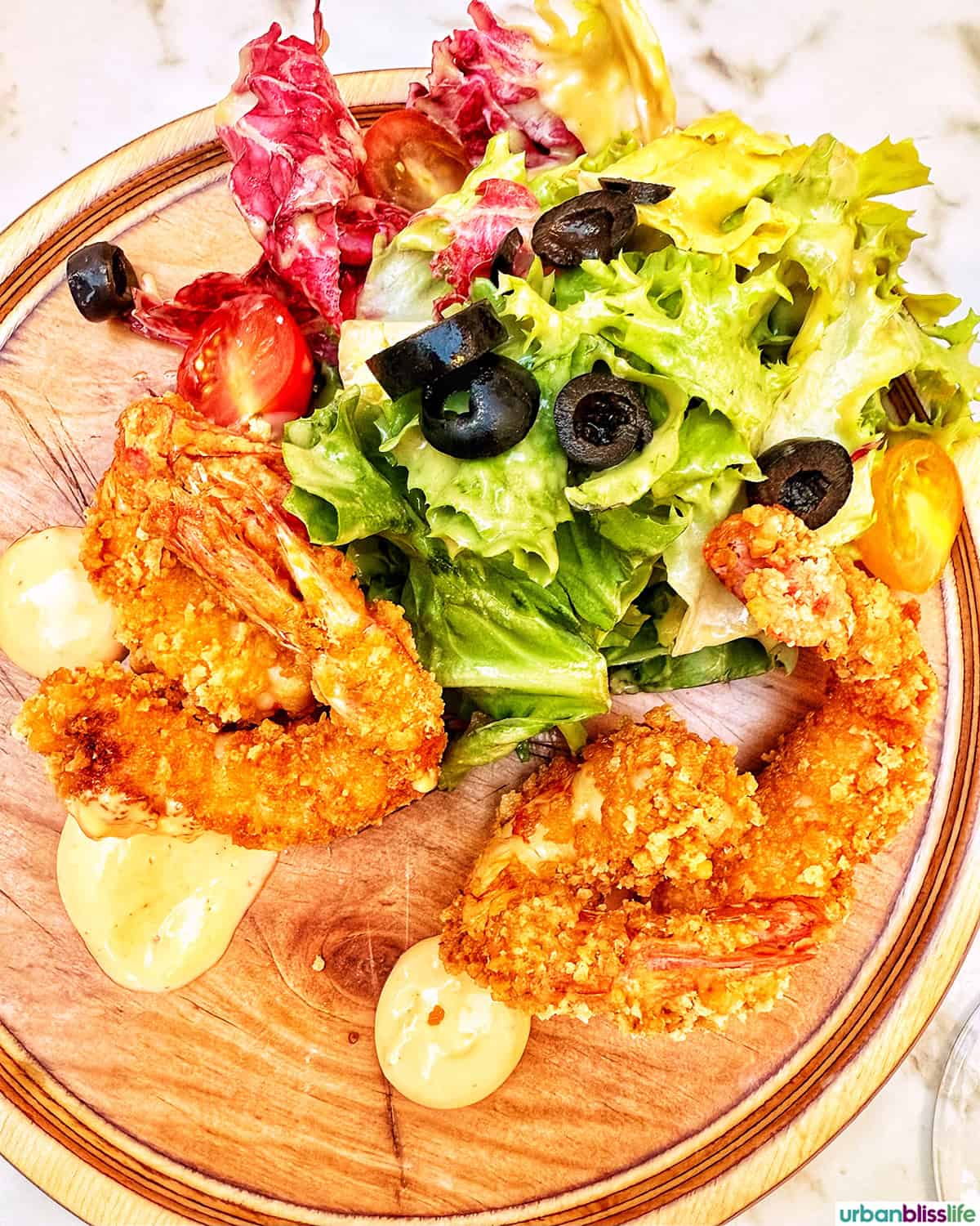 panko prawns at pinocchio restaurant in montpellier, france