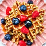 cottage cheese waffles with berries.