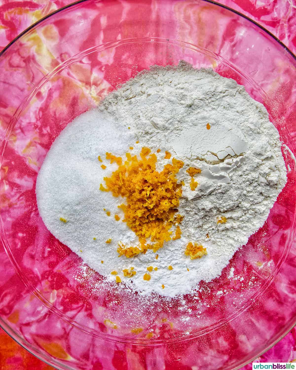 dry ingredients to make orange cranberry scones.