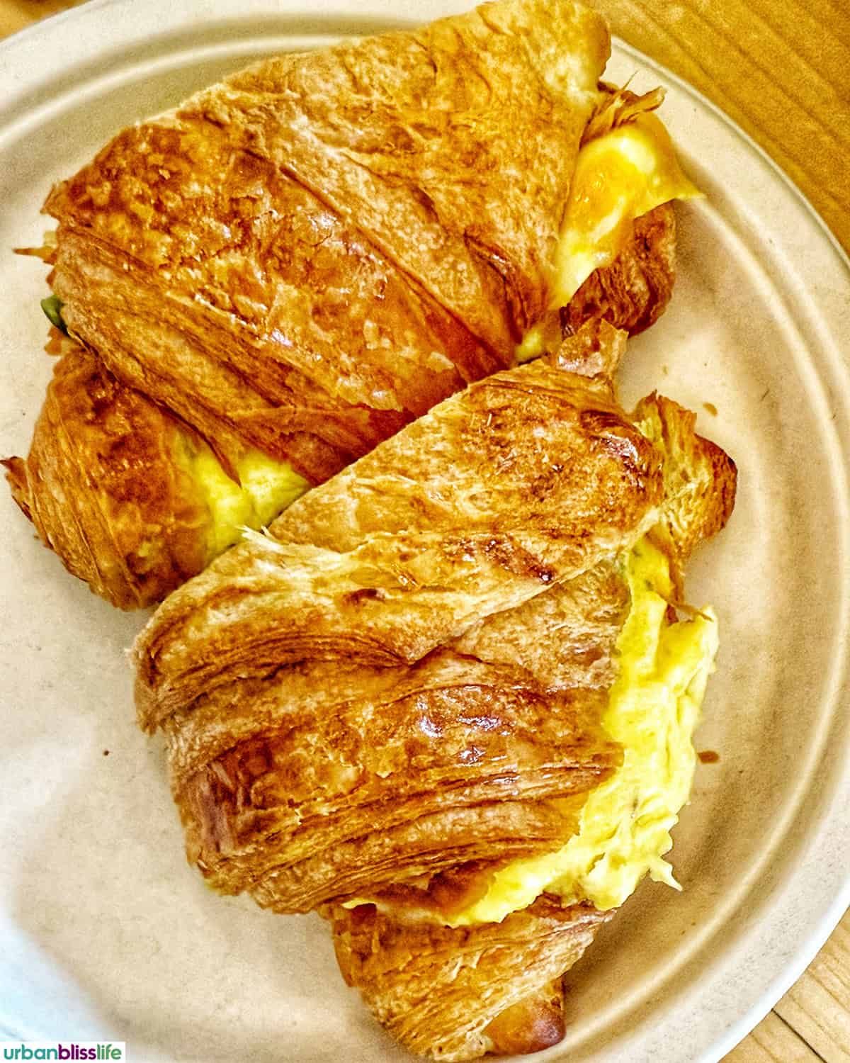 Croissant breakfast sandwich at Porto's Bakery in Buena Park, California.