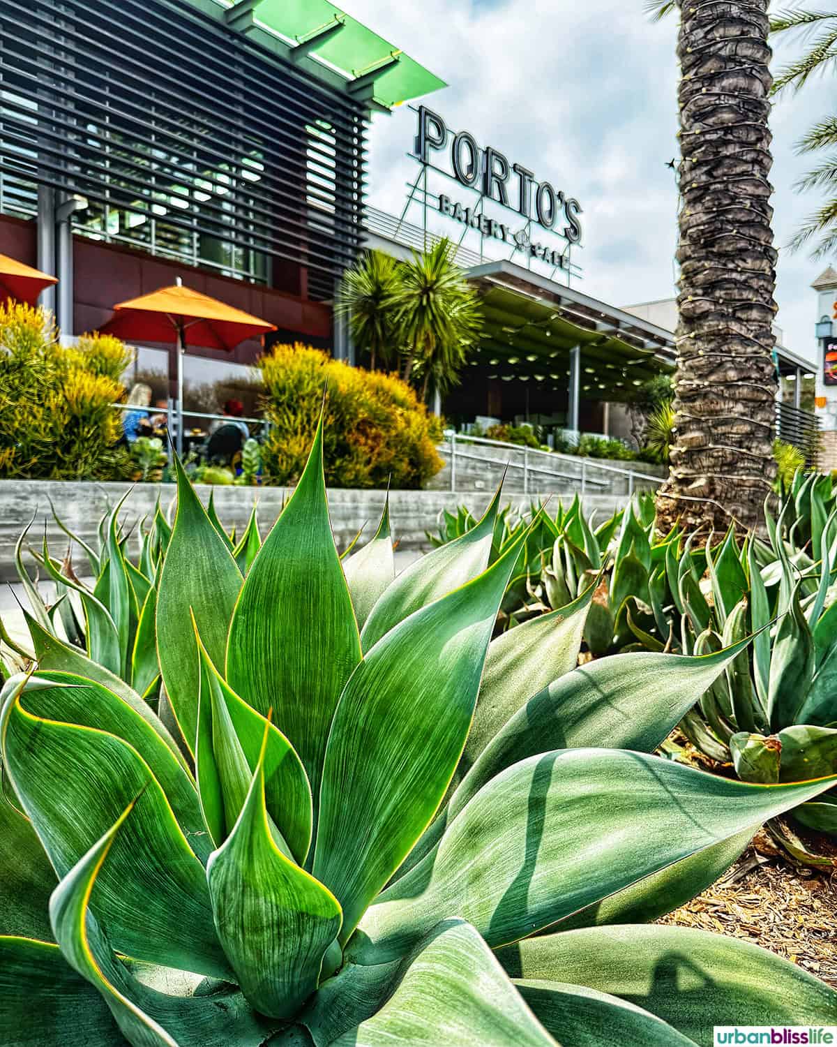exterior of Porto's Bakery in Buena Park, California.