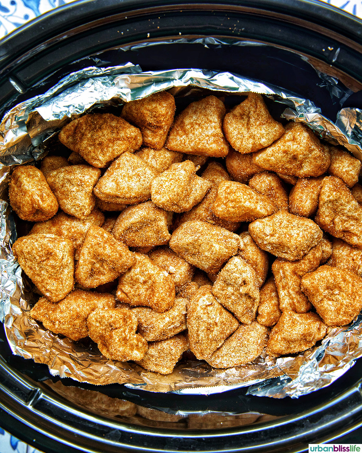 slow cooker monkey bread in the crockpot.