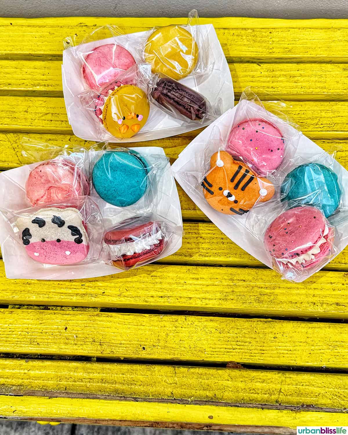variety of colorful macaron cookies in Buena Park, California.