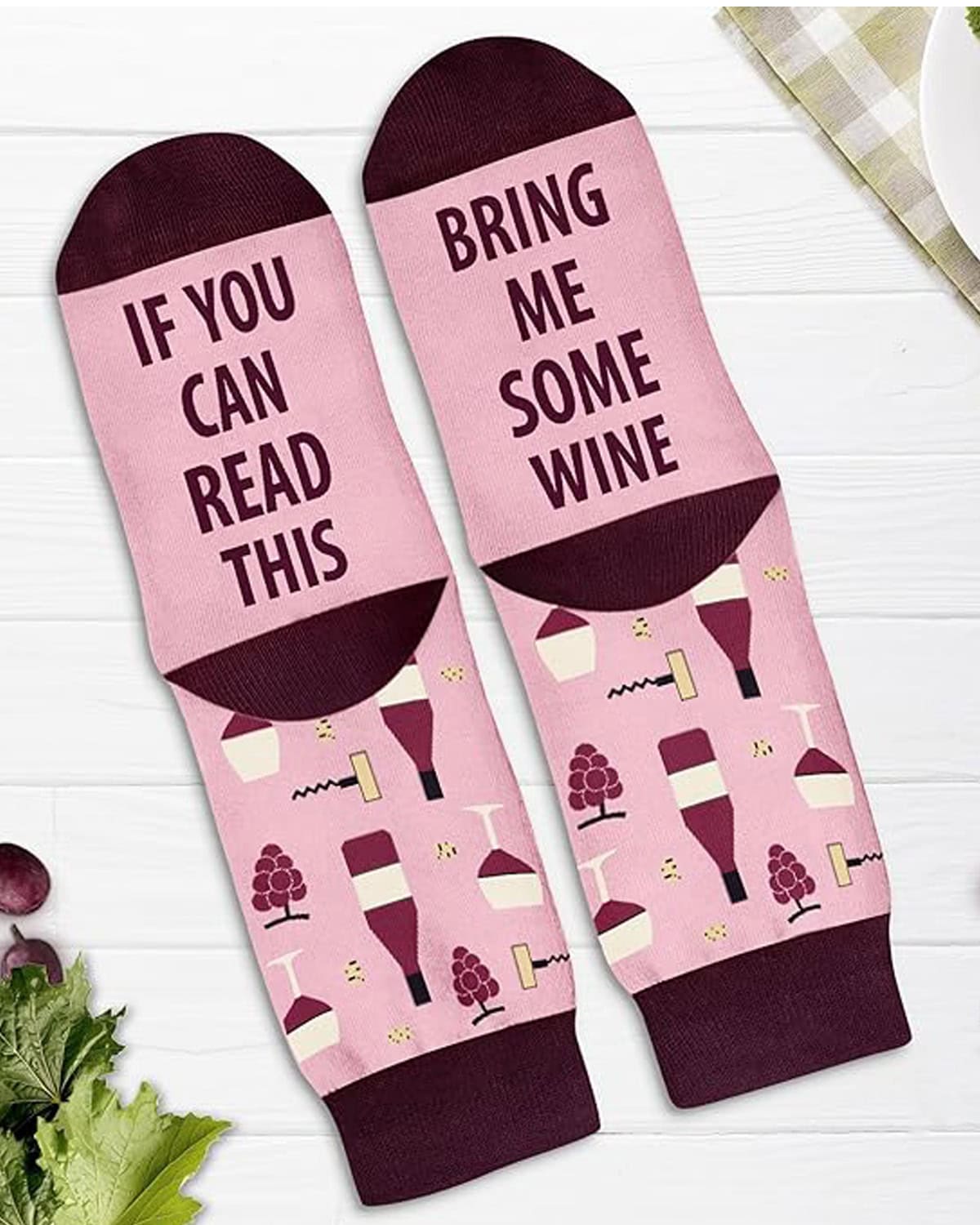 if you can read this, bring me some wine - wine socks