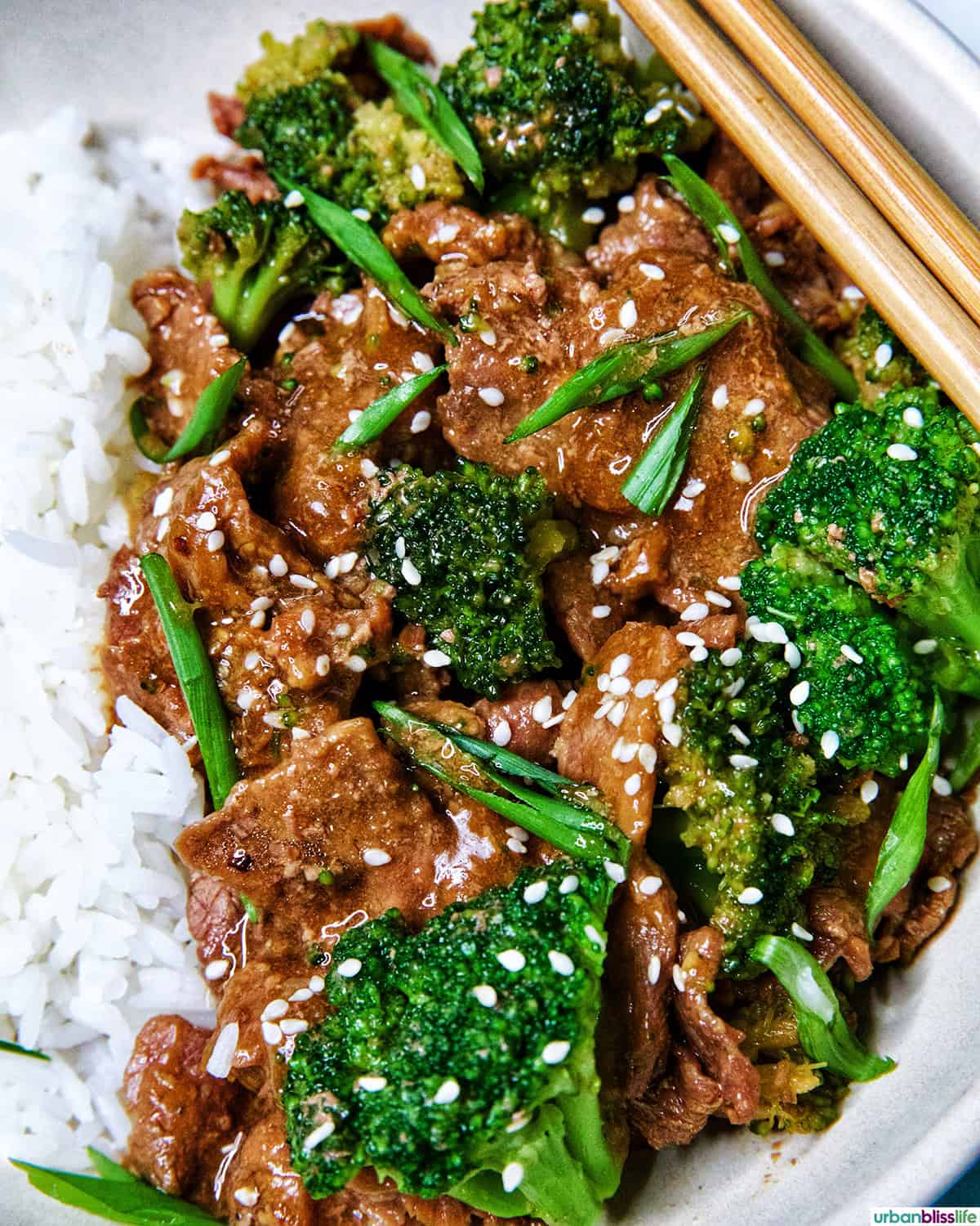 slow cooker beef and broccoli with rice.