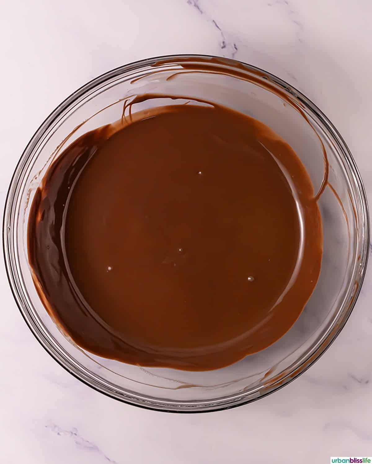 bowl of melted chocolate.