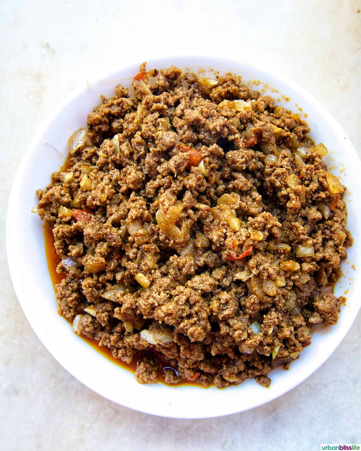bowl of taco ground beef.