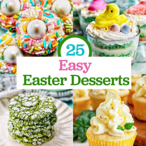 Easy Easter Dessert Recipes with title text overlay.