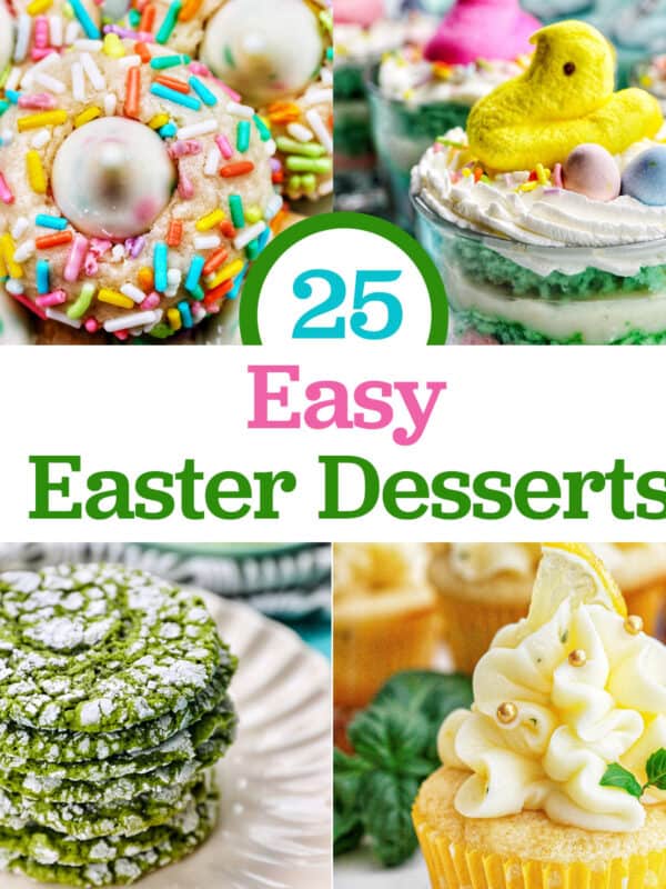 Easy Easter Dessert Recipes with title text overlay.