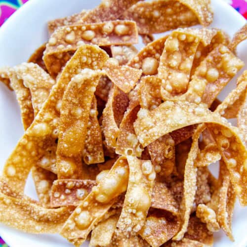 bowl of Fried Wonton Strips.