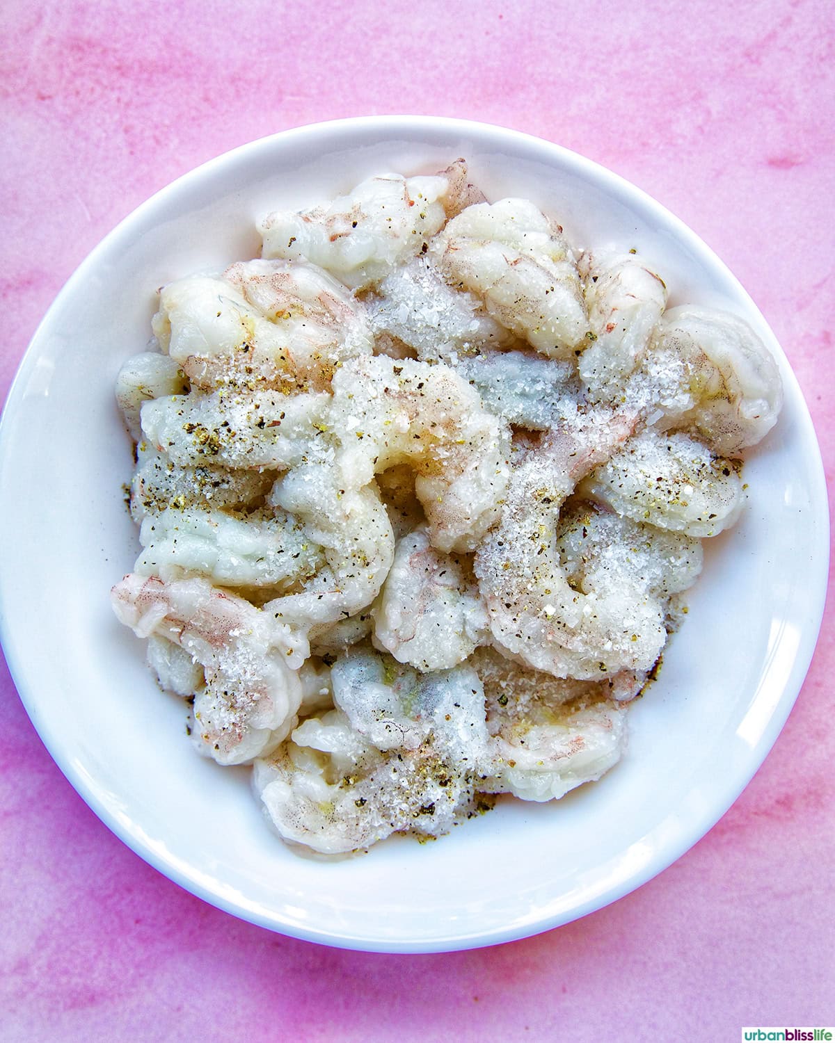 bowl of raw shrimp.