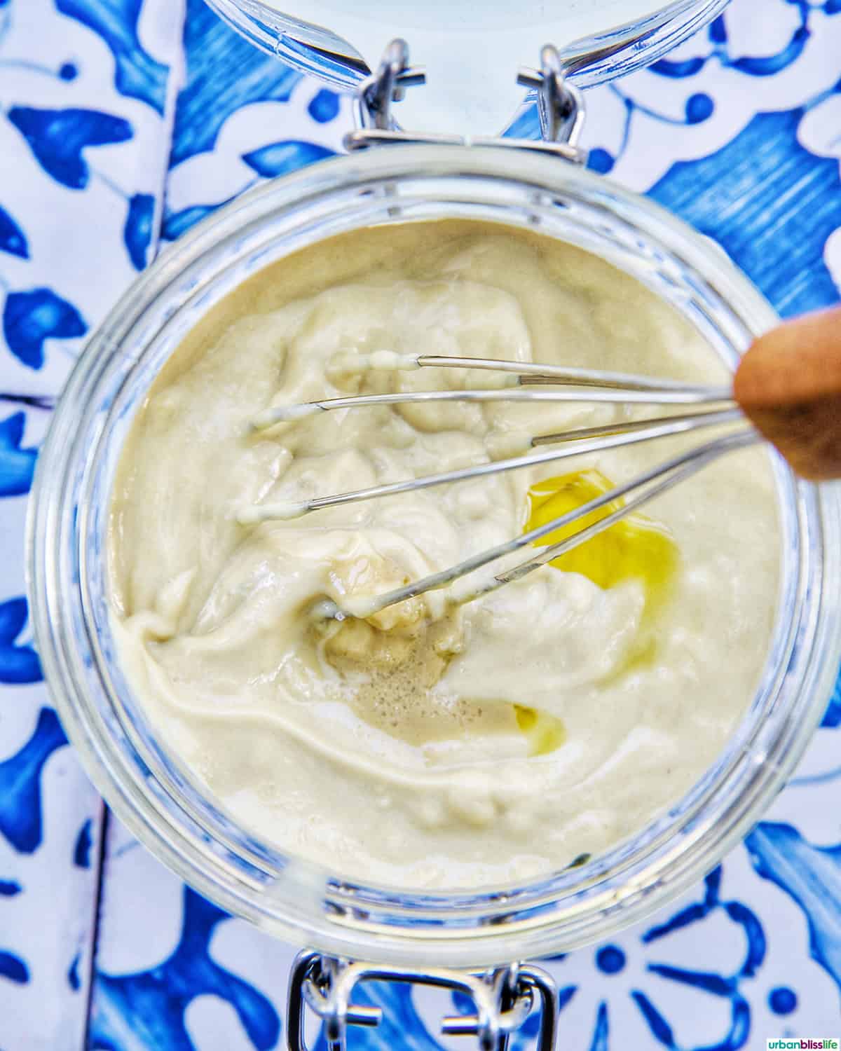 whisk in a jar of lemon tahini dressing.