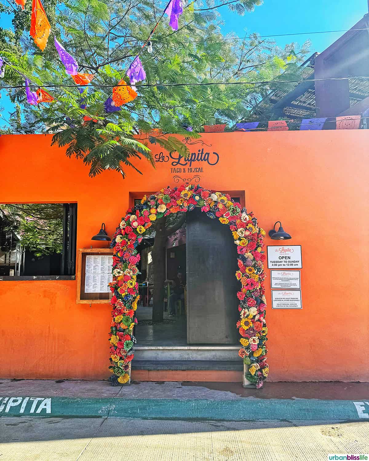 exterior building of La Lupita in Cabo San Lucas, Mexico.