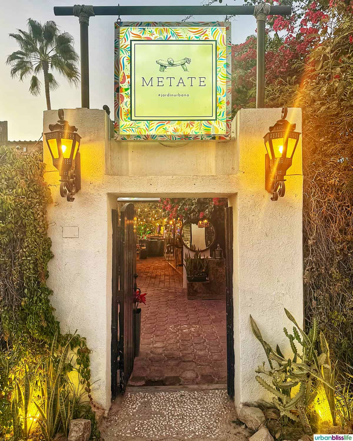outside of at Metate restaurant in Cabo San Lucas, Mexico.