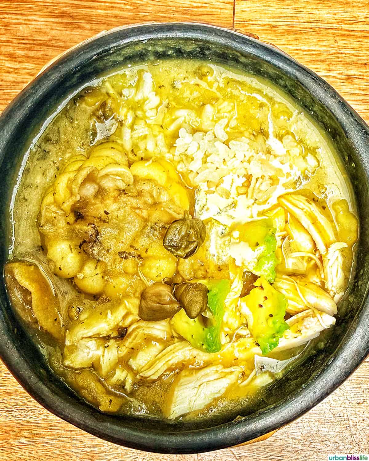 bowl of Ajiaco soup.