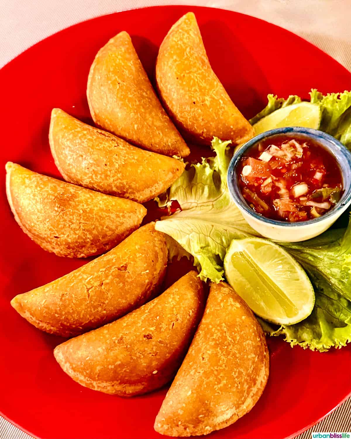 plate of empanadas in Colombia.