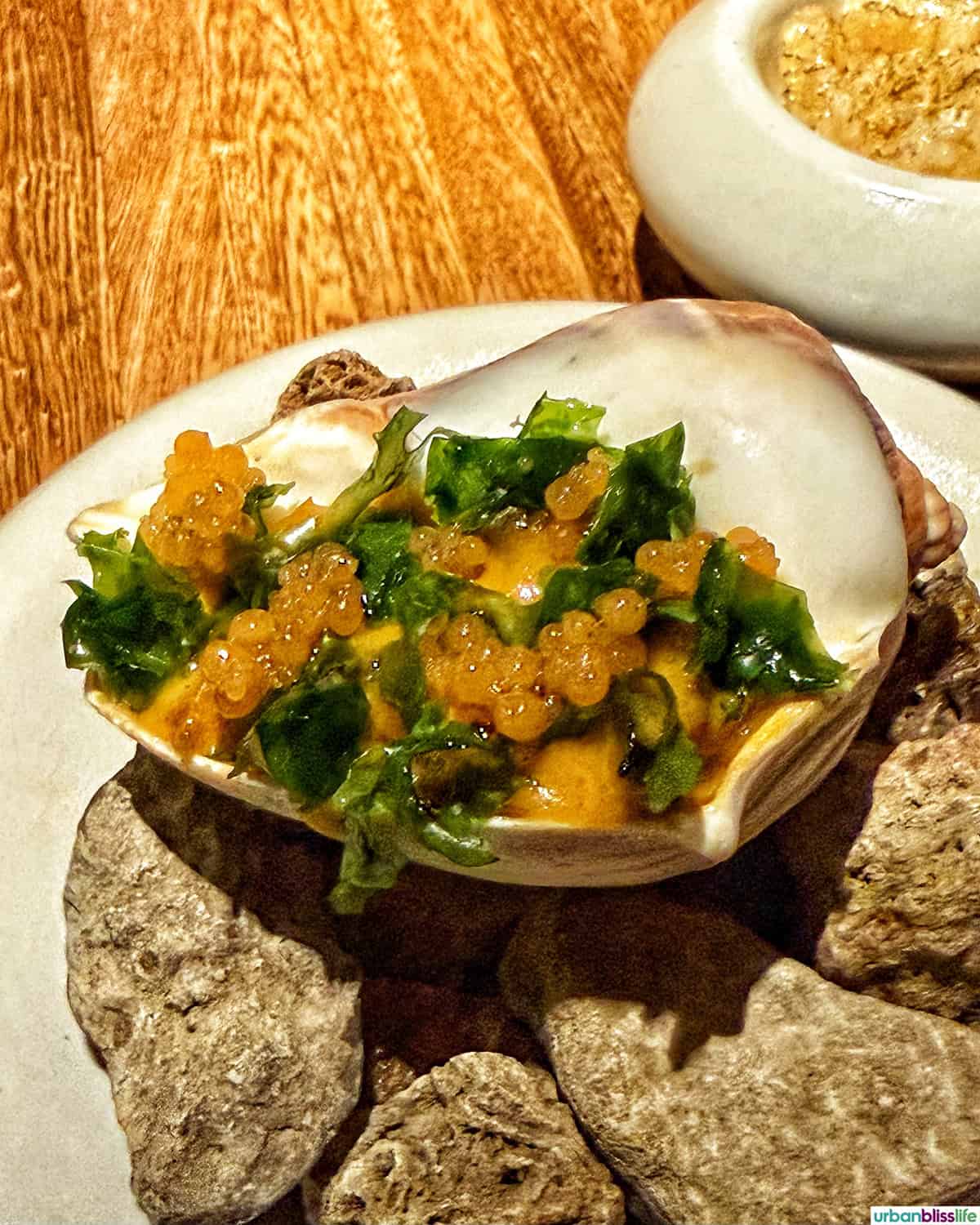 oyster at El Chato restaurant in Bogota, Colombia.