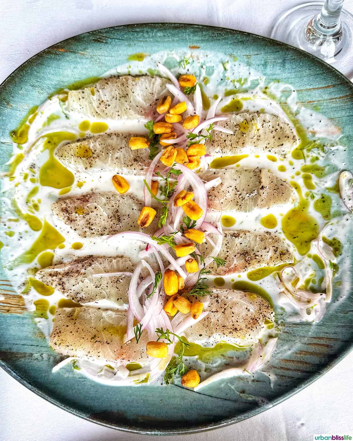 ceviche at Hotel Aura on Baru Island in the Caribbean near Cartagena, Colombia.