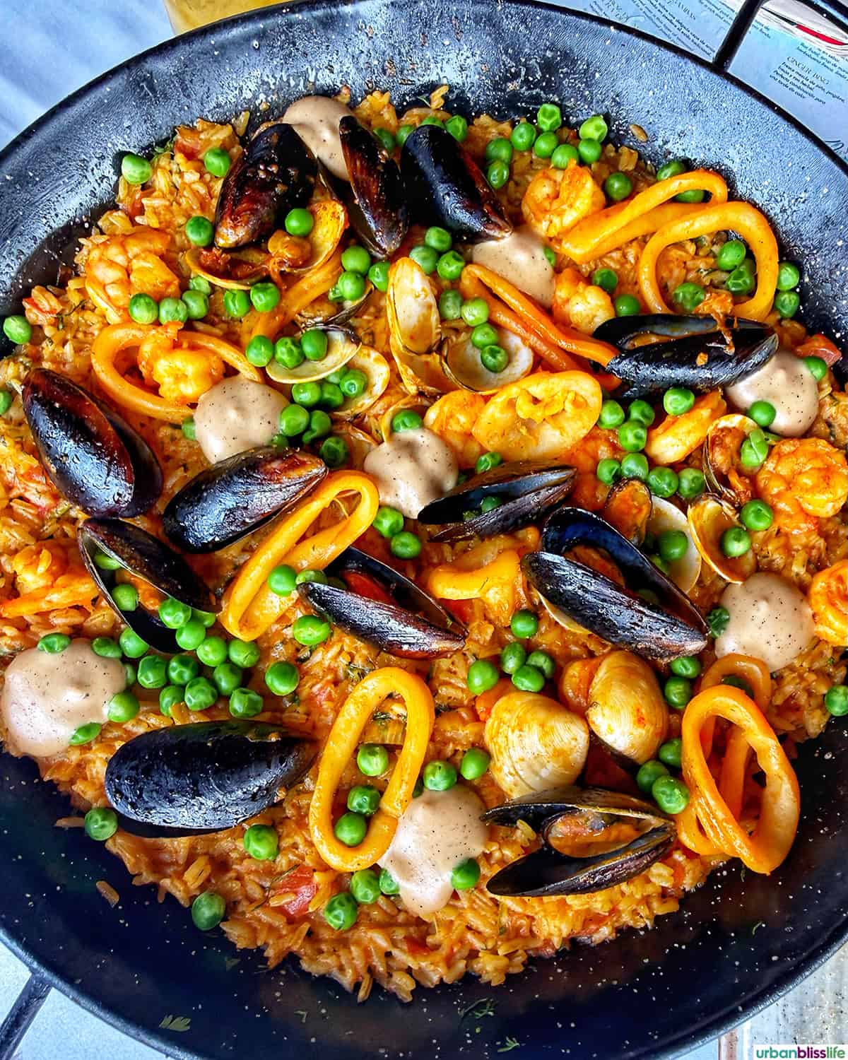 paella at Hotel Aura on Baru Island in the Caribbean near Cartagena, Colombia.