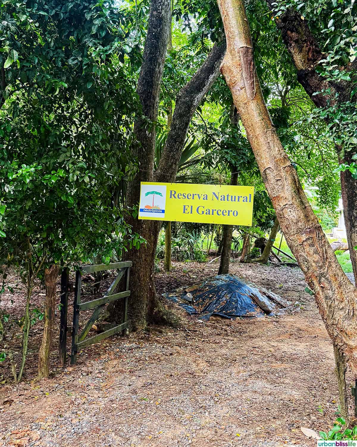 Entrance to El Garcero Nature Reserve in Mompox, Colombia.