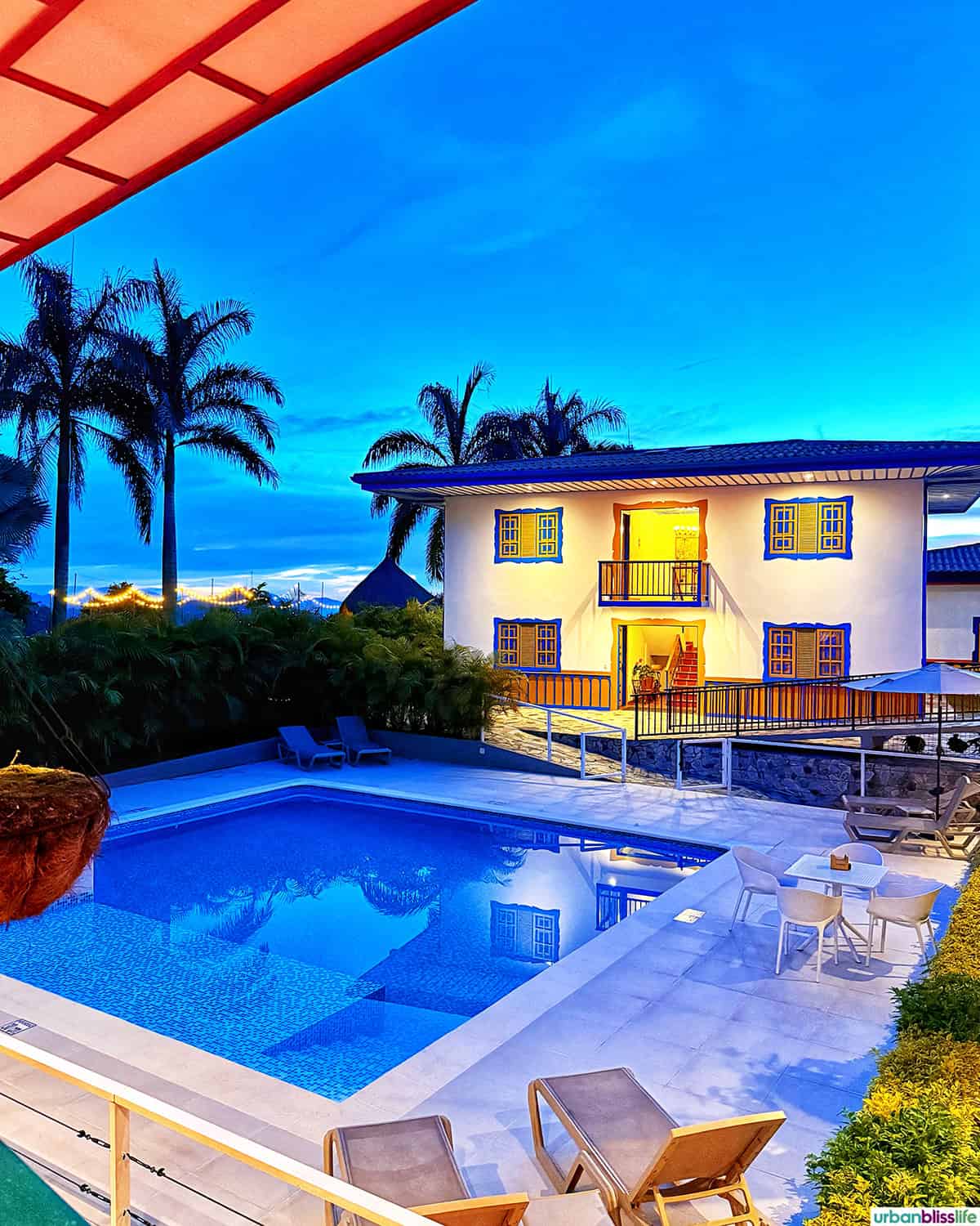 pool at at Hotel Atardeceres del Cafe in Manizales, Colombia.