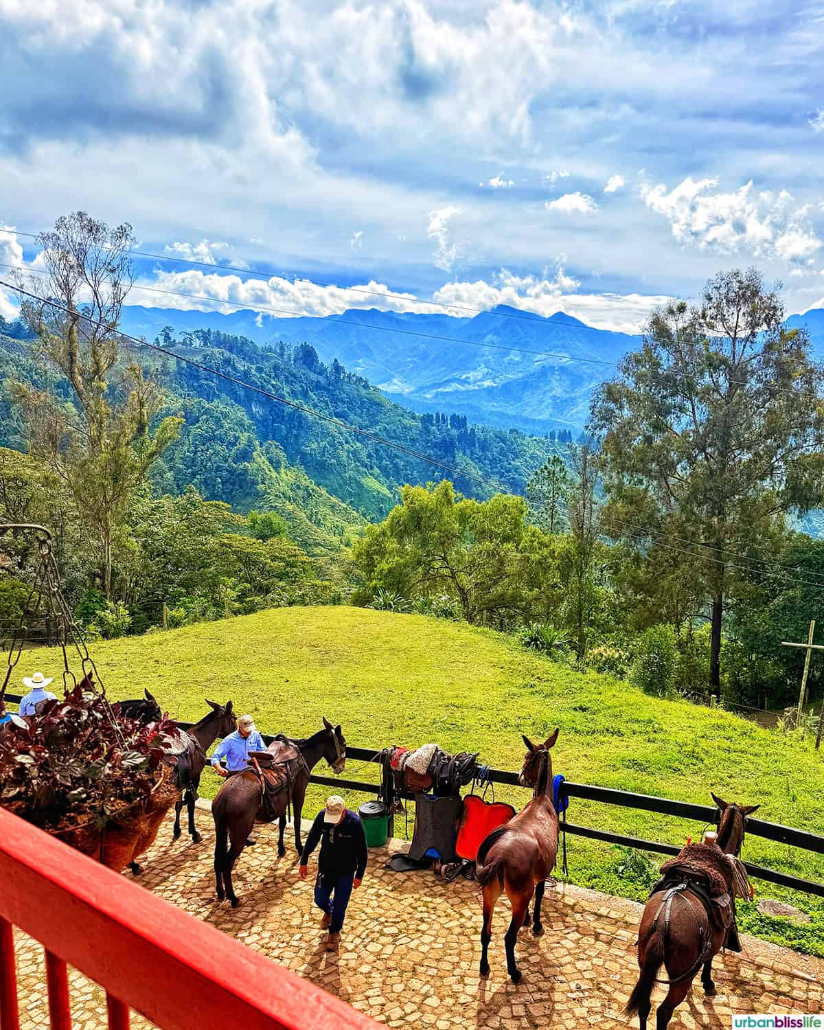 mule riding at La Juana in Manizales, Colombia.