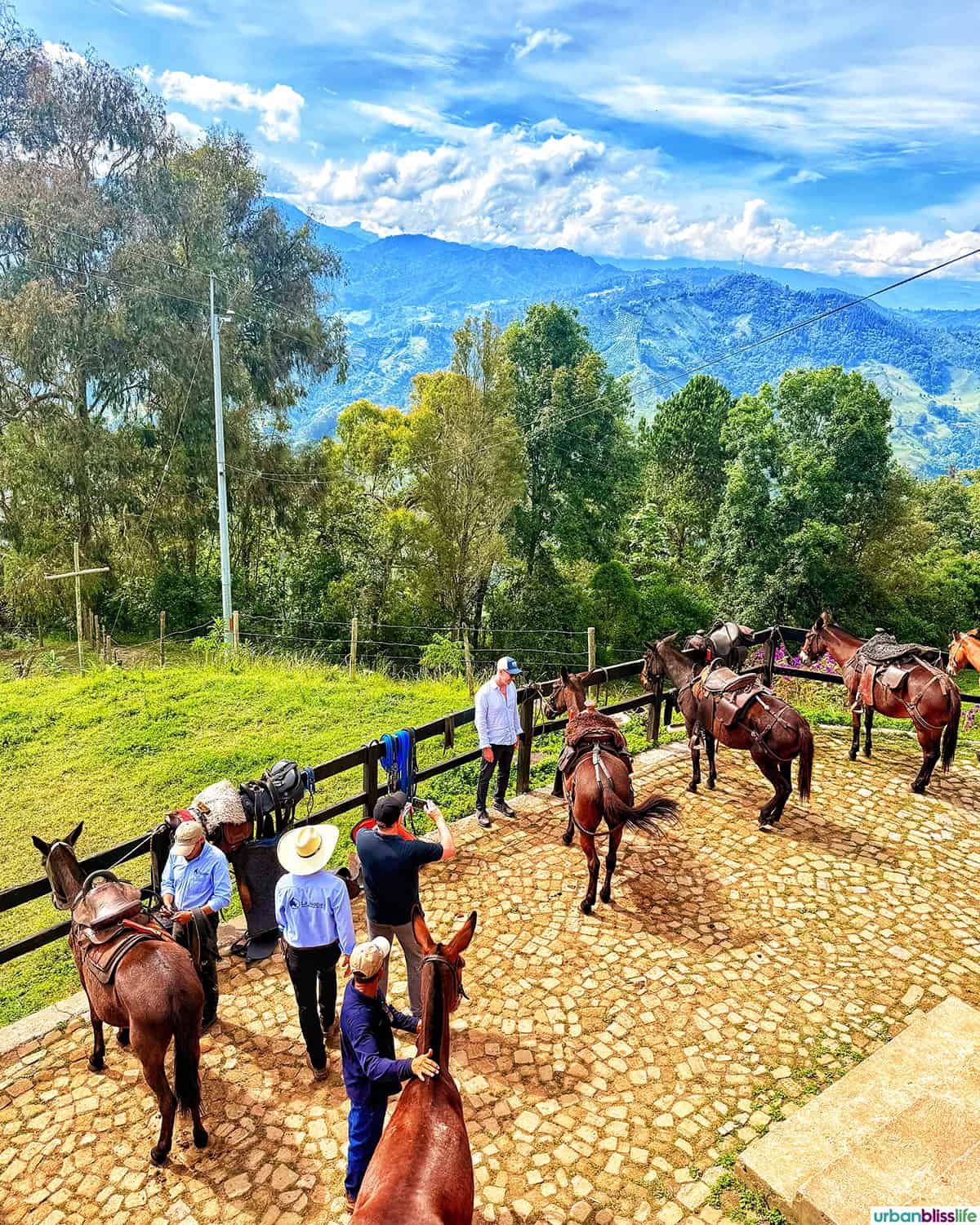 mule riding at La Juana in Manizales, Colombia.