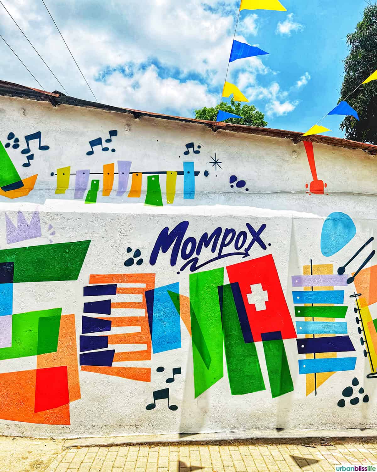 Street art in Santa Cruz de Mompox, Colombia.