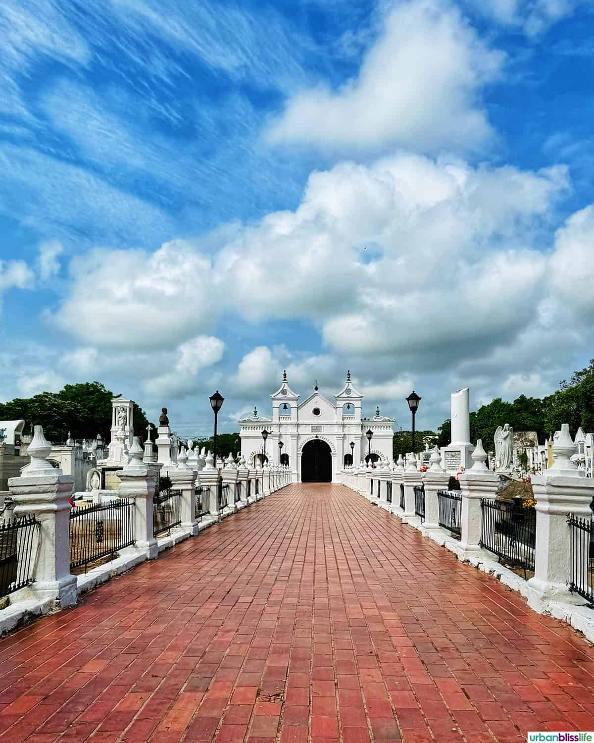 white cemetery in Santa Cruz de Mompox, Colombia.
