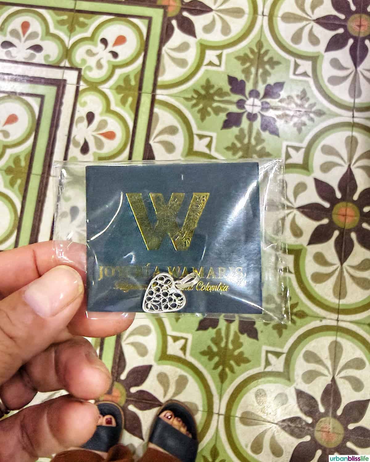 heart filigree jewelry at Wamaris Jewelry in Mompox, Colombia.