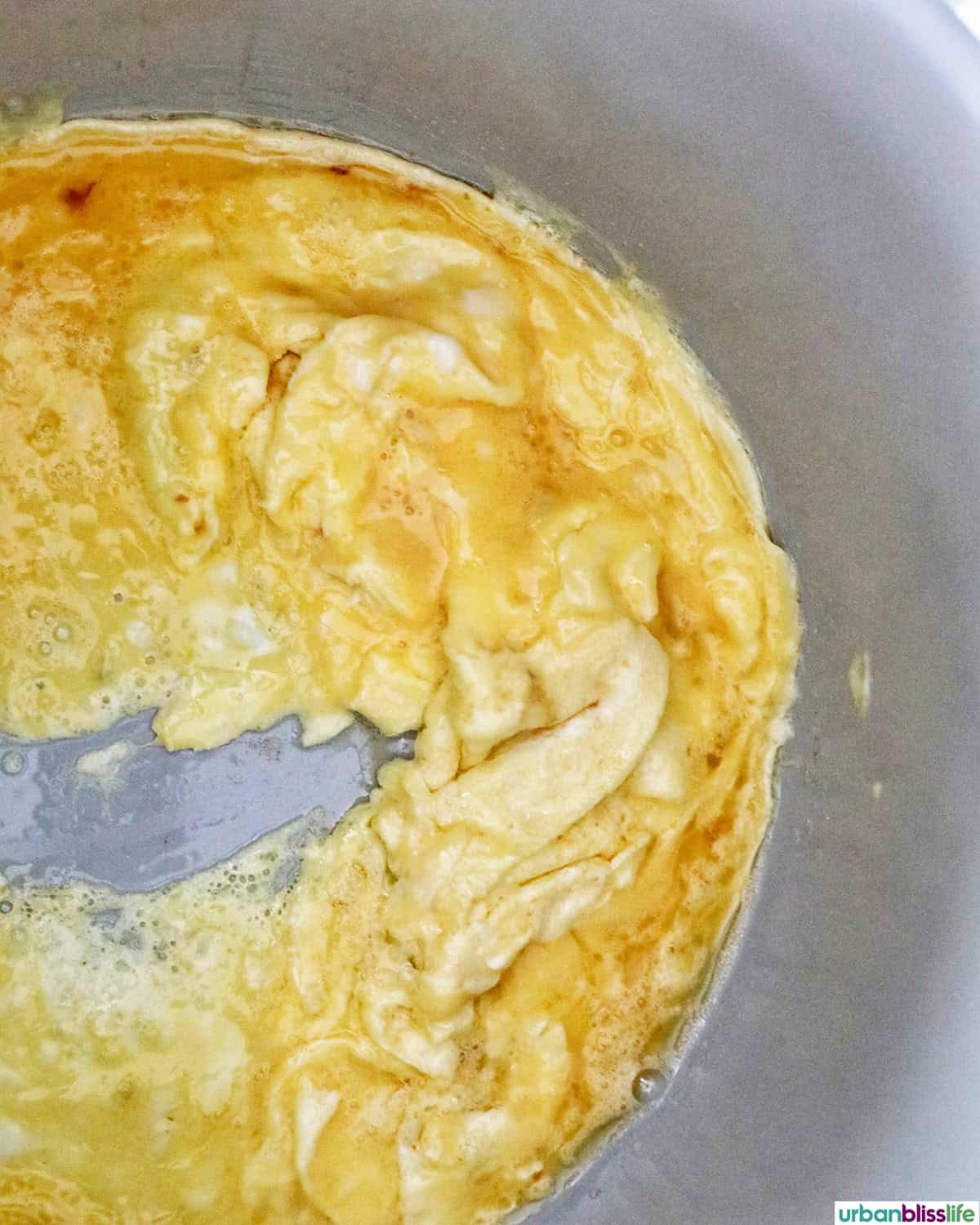 scrambled eggs in a Ninja Instant Pot pressure cooker.