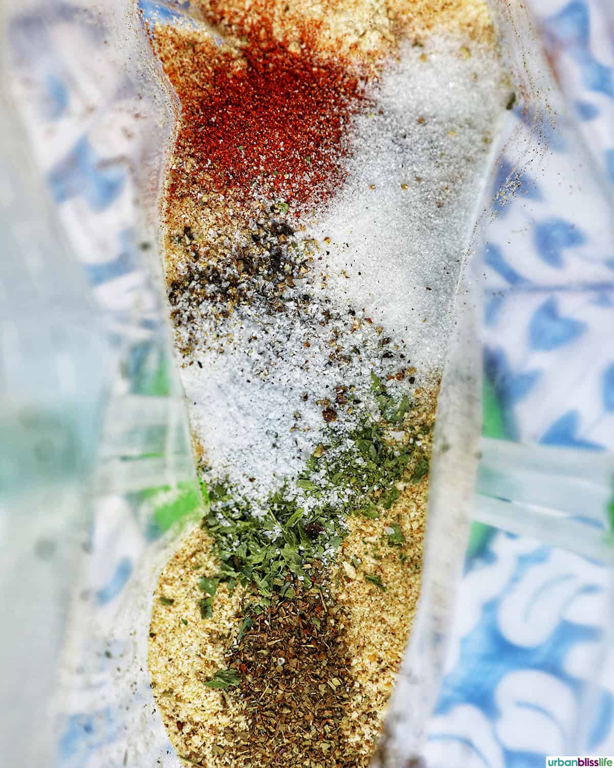 air fryer shake and bake seasoning in a ziplock bag.