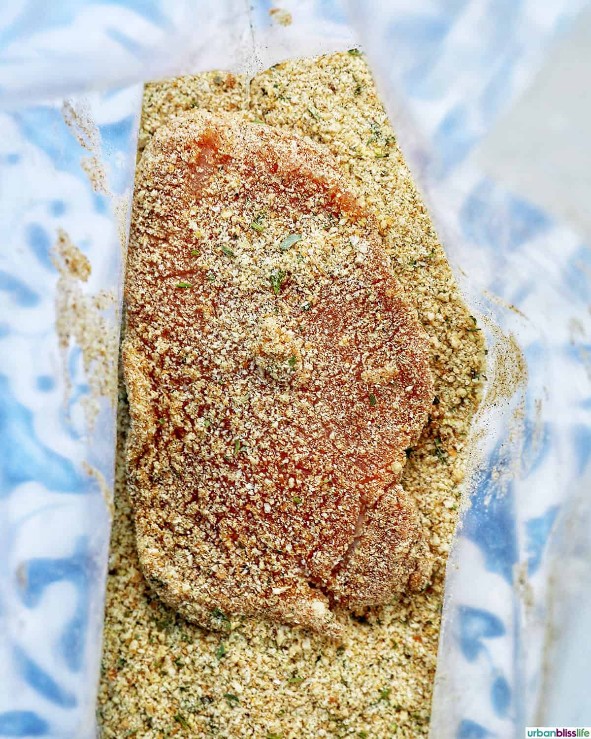 air fryer shake and bake pork chops in seasoning bag.