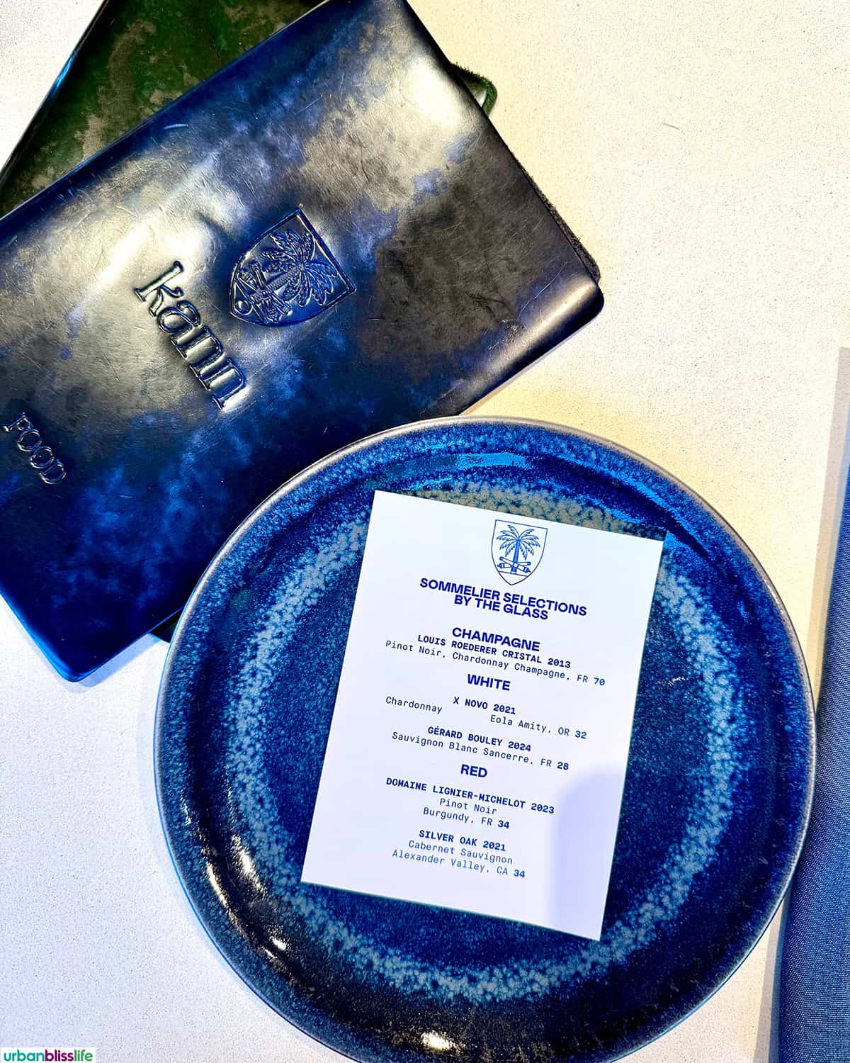 menus at Kann restaurant in Portland, Oregon.