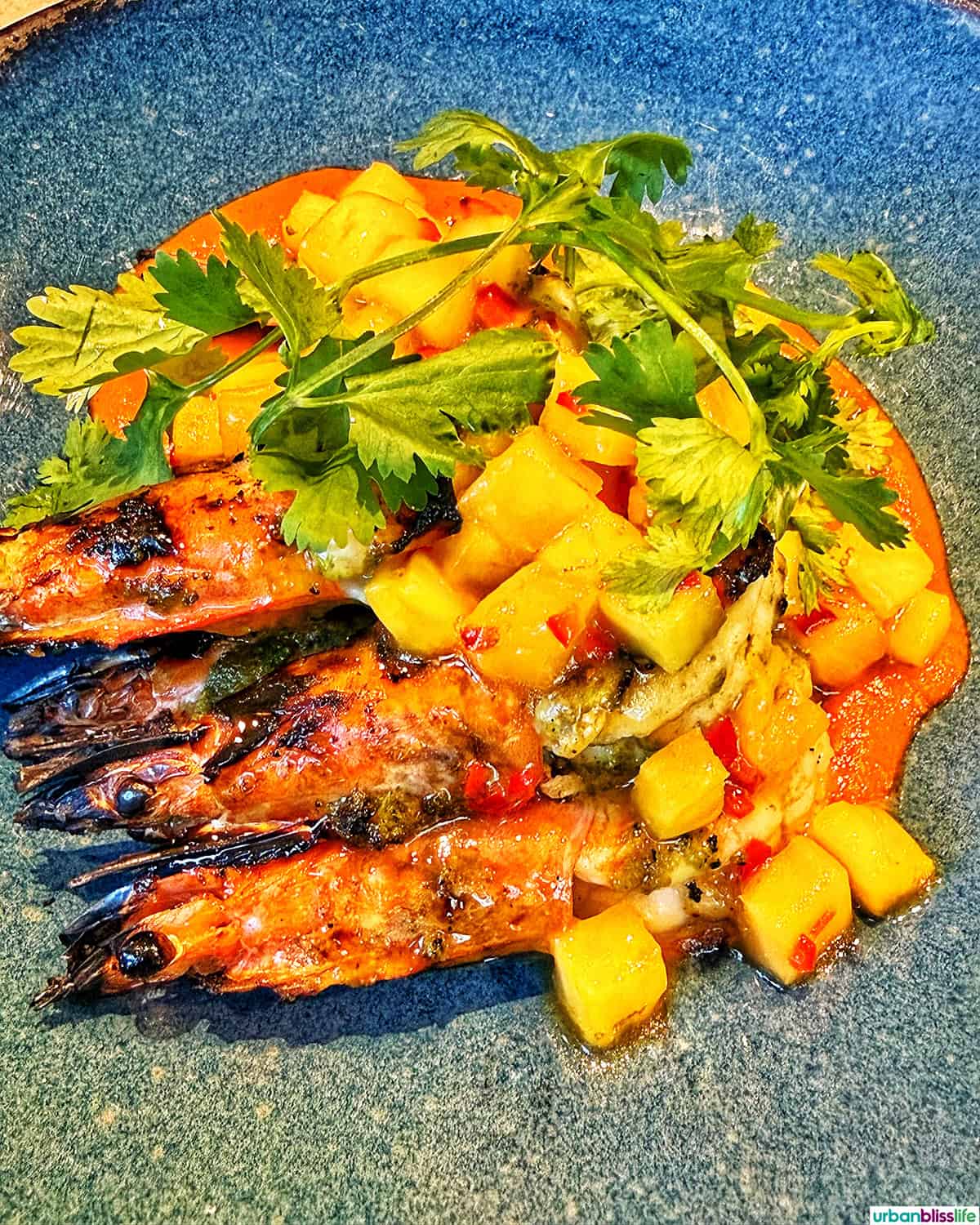 head on prawns at Kann restaurant in Portland, Oregon.