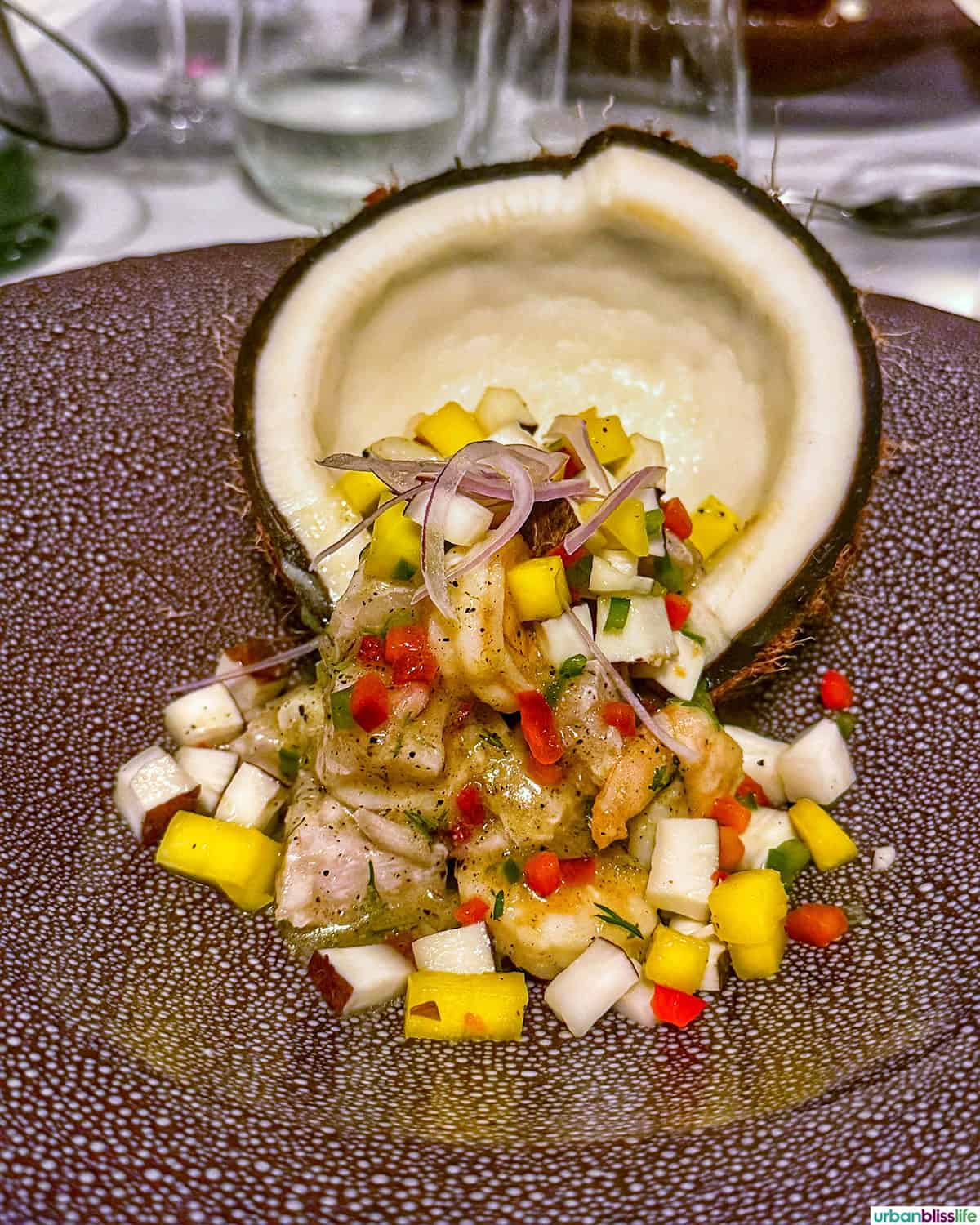 ceviche at Cande restaurant in Cartagena, Colombia.