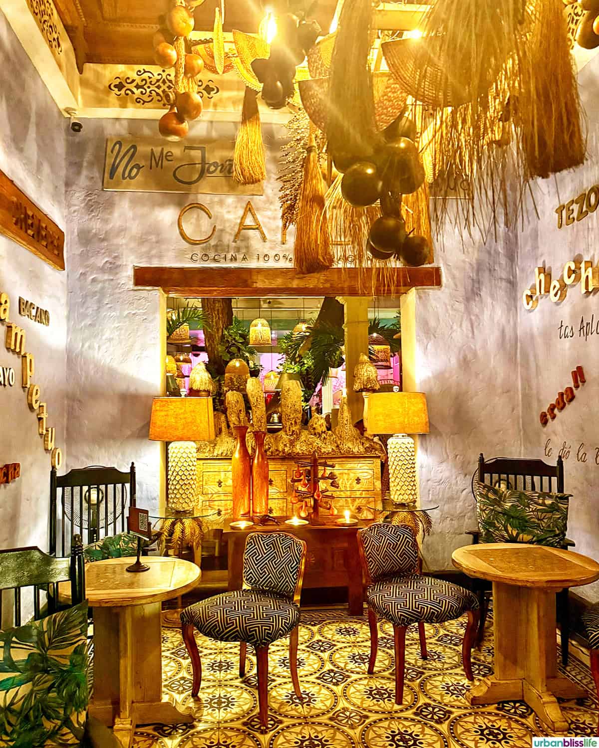 interior of Cande restaurant in Cartagena, Colombia.