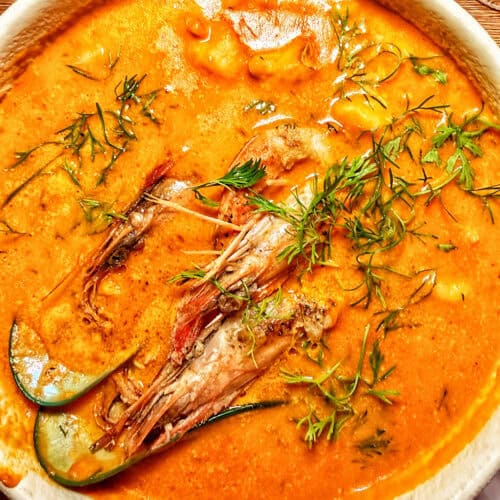 cazuelas de marisco at Carta Ajena restaurant in Cartagena, Colombia.