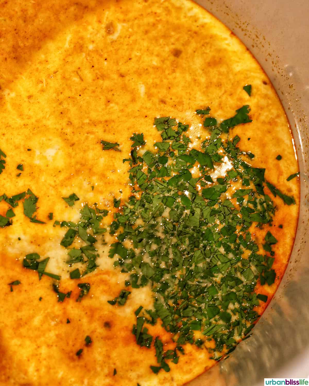 herbs added to make Instant Pot Mexican Corn Chowder.