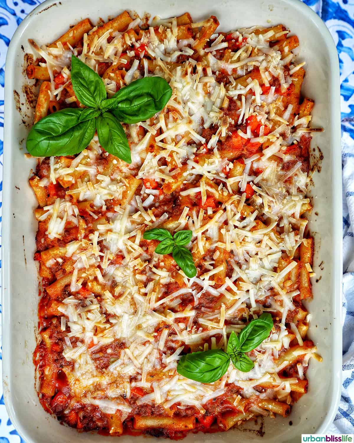 baked pasta bolognese.