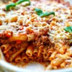 baked pasta bolognese.
