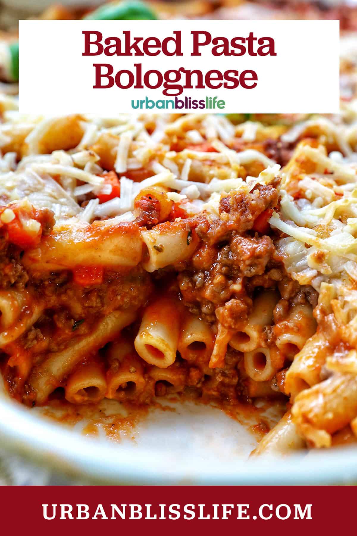baked pasta bolognese.
