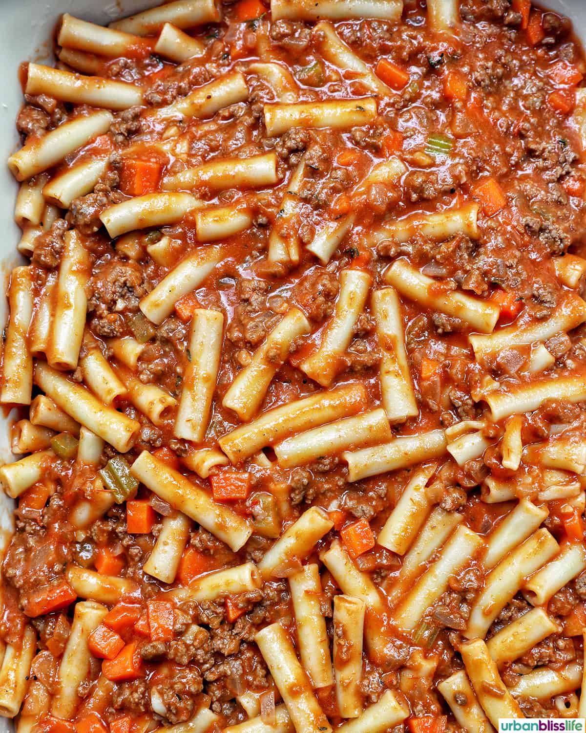 baked pasta bolognese.