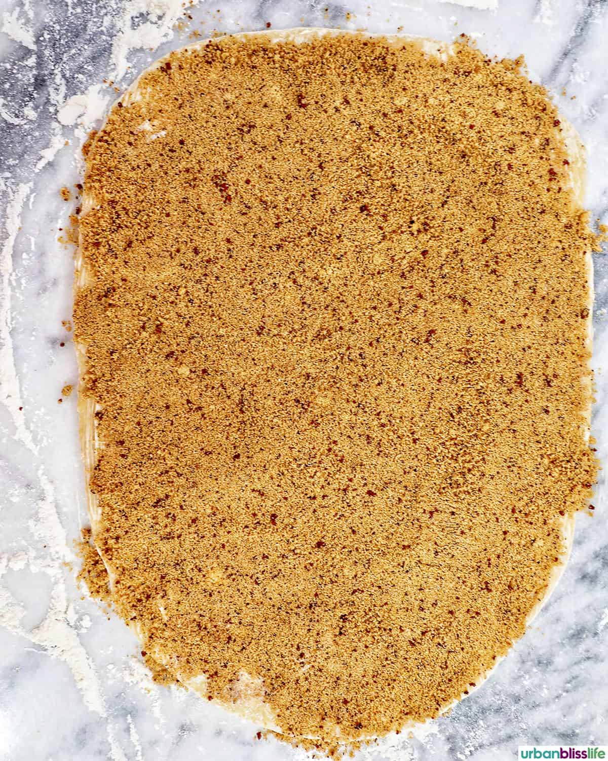 top of filling to make coffee cinnamon rolls.