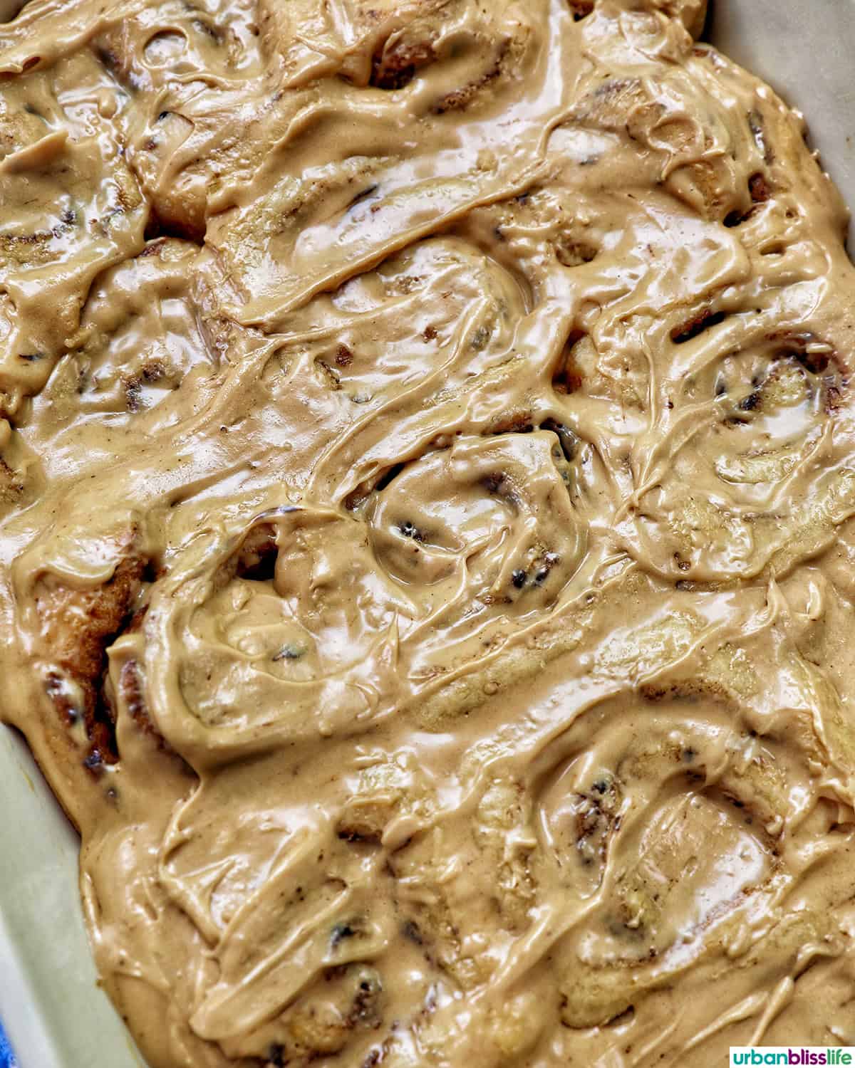coffee cinnamon rolls with coffee cream cheese frosting.