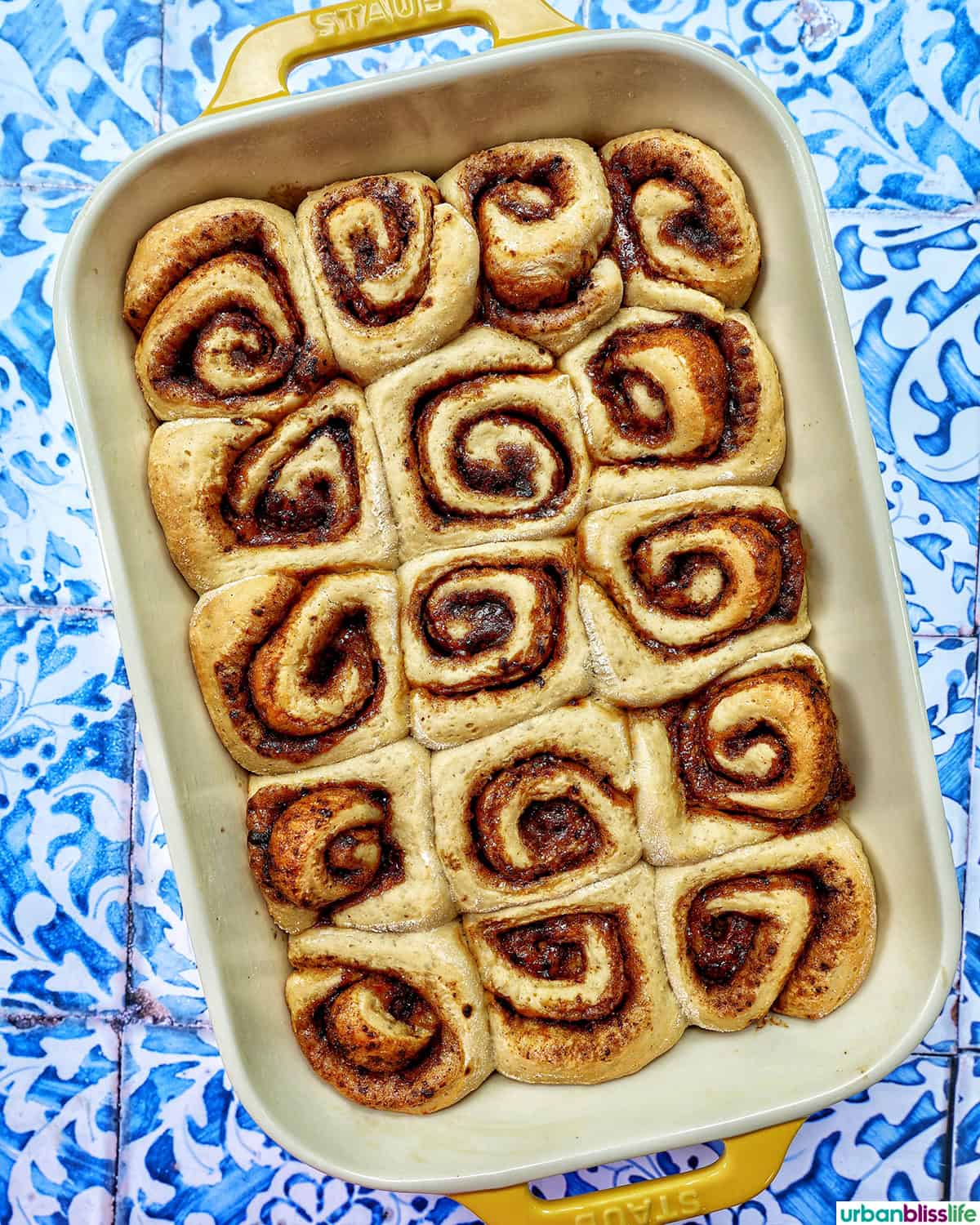 sliced coffee cinnamon rolls just baked.